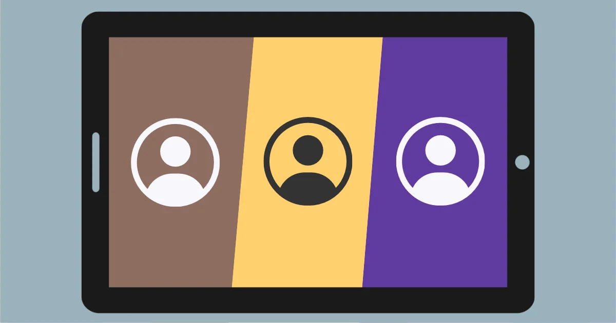 Article cover photo showing a tablet with 3 user profile icons